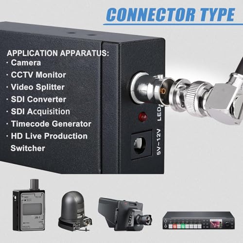 Superbat 3G/6G/12G SDI Cable 3ft 75 Ohm Thin BNC Video Cable Right Angle | Precision Flexible Belden 1855a SDI Jumper Support HD-SDI/3G-SDI/4K/8K Monitor Surveillance Camera CCTV System - size: 3ft, style: 2pcs right angle to right angle