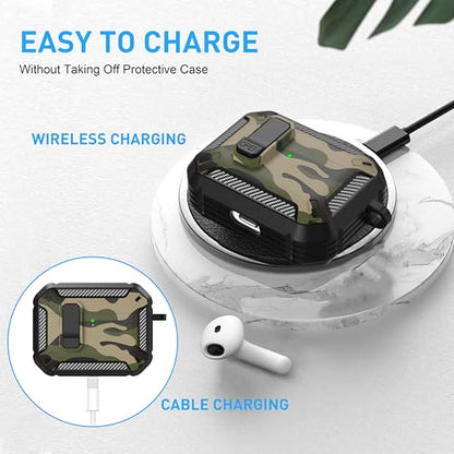 for AirPods Pro 3 Case with Magnetic Lock, Magsafe Compatible, Camo Jungle - color: Camo Jungle, size: AirPods Pro 3 Case 2025