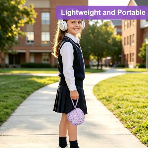 Kids Headphone Case for Tonies/iClever/Acer, Cat Purple(Case Only) | for iClever BTH12 HS19 BTH22 BTH20 BTH18 BTH26/JBL Junior 320/MIDOLA/JoySpark/eKids/ ADOOPE/JLab Girls Boy Kids Headphone - color: Kitten Print-Purple