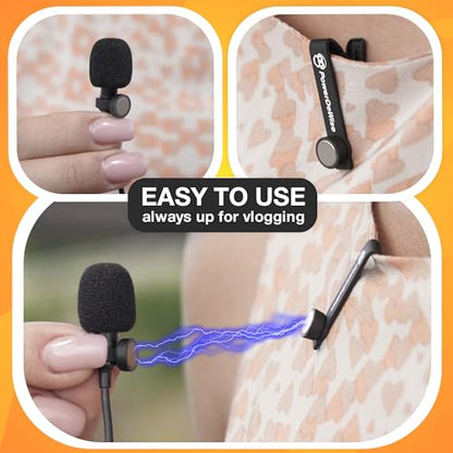 PowerDeWise Magnetic Lavalier Microphone Clip 6mm - Durable Lapel Mic Clip for Professional Use, Secure and Versatile Microphone Clips for Clear Sound