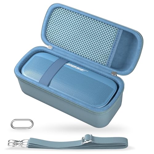 ProCase Hard Case for Bose SoundLink Flex 2nd/1st Gen Speaker - Blue | Hard Travel Storage Case with Mesh Pocket, Shoulder Strap and Carabiner for Bose SoundLink Flex 2nd/1st Gen Speaker - color: Blue