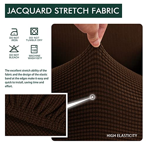 Hokway 2 Piece Couch Cushion Slipcovers Stretch Reversible Cushion Replacement Slipcovers Sofa Cushion Covers(Dark Coffee, 2 Pieces) - color: Dark Coffee, size: Small (2 Pieces)