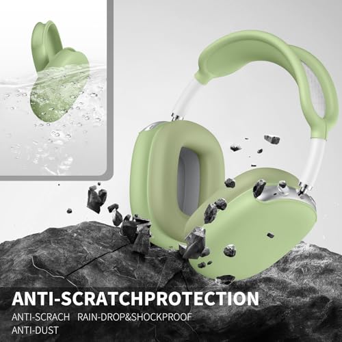 Maxjoy for AirPods Max Case, Soft Silicone Ear Cups & Headband Cover, Anti-Scratch Protective Accessories, Light Green - color: Light Green