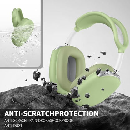 Maxjoy for AirPods Max Case, Soft Silicone Ear Cups & Headband Cover, Anti-Scratch Protective Accessories, Light Green - color: Light Green