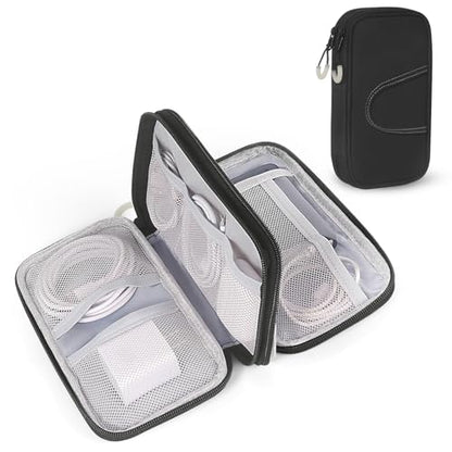 Electronic Organizer, Travel Cable Organizer Case - Compact 8-Pocket Pouch for Chargers, Cords & Tech Accessories (8.2x5.9x2 Inch)