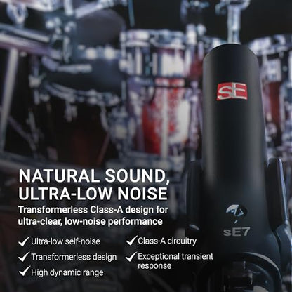 SE ELECTRONICS - sE7 Small Diaphragm Cardioid Condenser Microphone with Clip, Factory Matched Pair | Factory Matched Pair - color: sE7 (Matched Pair)