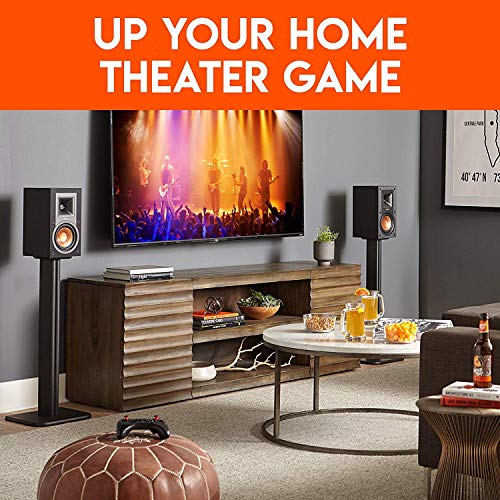 ECHOGEAR Universal Floor Speaker Stands - Vibration-Absorbing MDF Design Works with Klipsch, Polk, JBL & Other Bookshelf Speakers Or Studio Monitors - Includes Sound Iso Pads & Carpet Spikes