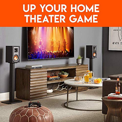 ECHOGEAR Universal Floor Speaker Stands - Vibration-Absorbing MDF Design Works with Klipsch, Polk, JBL & Other Bookshelf Speakers Or Studio Monitors - Includes Sound Iso Pads & Carpet Spikes