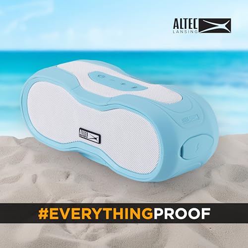 Altec Lansing - Portable Bluetooth Speaker, Waterproof IP67 - color: Aqua/White, size: Medium