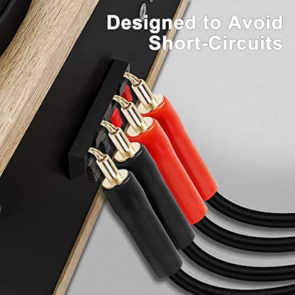 MEIRIYFA Flex Pin Banana Plugs Connector, Braided 2MM Banana Plug Wiring Plug Pin Gold-Plated Audio for Amplifier Speaker Wires Sound Systems（4 PCS）