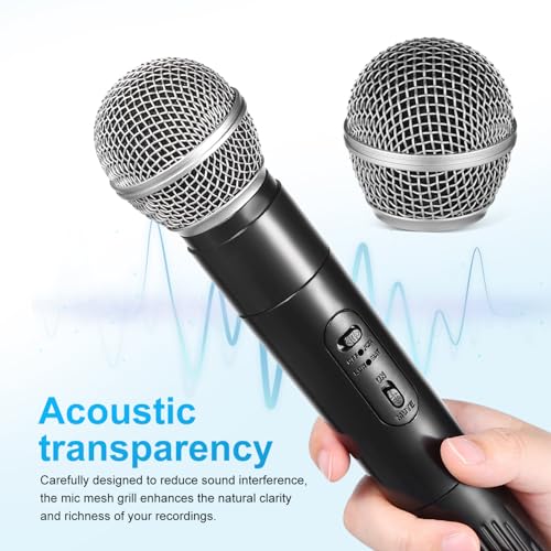 Metal Mesh Microphone Replacement Grille Compatible with Shure Mic Ball Head Acoustic Transparent Mic Grill for Clear Sound and Noise Reduction