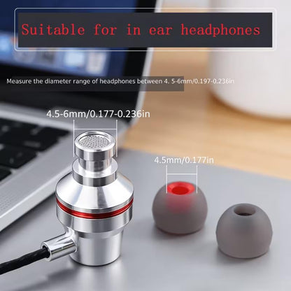 6 Pairs Silicone Ear Tips with 4.5-6.5mm Sound Holes, 3 Sizes L M S, Soft Replacement Earbud Tips for Noise Reduction, Universal Earbuds Ear Tips Set for in Ear Headphones Daily Use