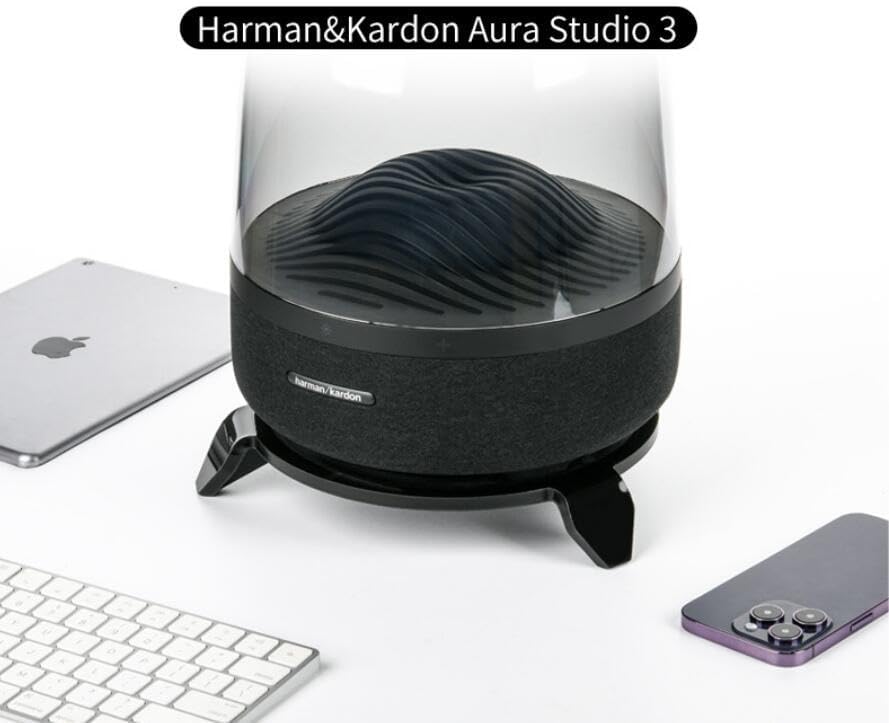 Coyktonty Speaker Stand for Harman/Kardon Aura Studio3/4 Wireless Portable Bluetooth Speaker Mount Desktop Stand Holder (Black) - color: black