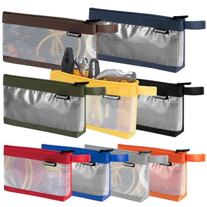 TICONN Tool Pouch, 1680D Oxford Small Tool Bag, Tool Pouches with Zipper, Clear Utility Bag Zipper Pouch for Tool Organizers and Storage (9PK Combo) - size: Clear, 9 Pack Combo