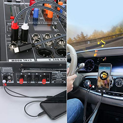 Lightning to RCA Cable Audio Aux Adapter, Stereo Y Splitter Adapter for Select iPhone, iPad and iPod Models for Power Amplifier, Car, Home Theater, Speaker and More Silver 6FT - size: 6FT