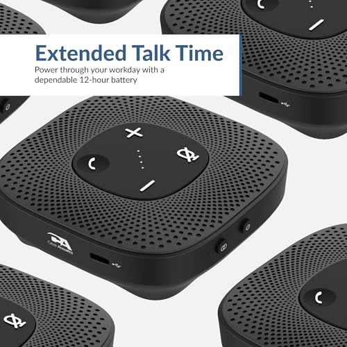 Cyber Acoustics Conference Speakerphone (SP-2000) - USB and Bluetooth, Advanced DSP with 360 Degree Noise Cancelling Microphone with 3m Range, 66 Ft BT Wireless Range - style: USB & BT Speakerphone