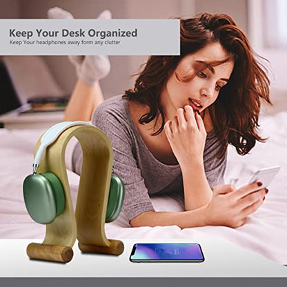 Leather Headphone Stand Headset Stand Headphone Holder Universal Gaming Headset Holder - Birch - color: Birch