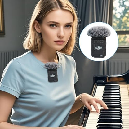 Microphone Windscreen Compatible with DJI MIC 2 (Not for DJI MIC 1) / OSMO POCKET Microphone Furry Wind Muff (2 Packs-Grey) - color: gray-2pcs