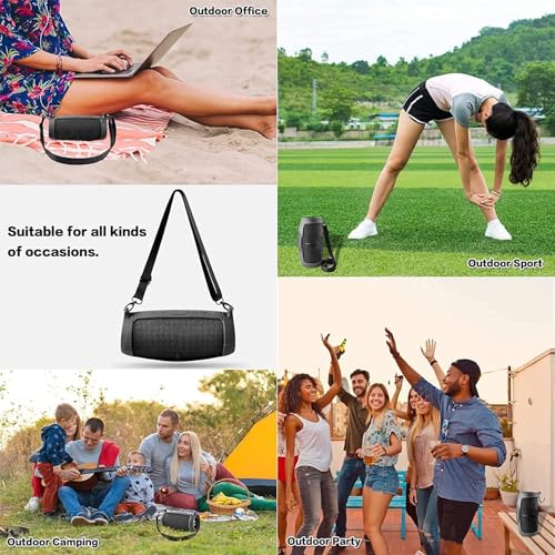 PAIYULE Silicone Case Cover for JBL Charge 5 Portable Bluetooth Speaker | Travel Gel Soft Skin,Waterproof Rubber Carrying Pouch with Strap (Black) - color: Black