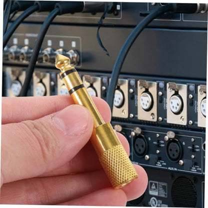 4pcs Gold Plated Audio Adapter 6.5mm Male to 3.5mm Female Headphone Jack Converter for Microphone and Guitar Stereo Adapter for Headphones and Audio Devices
