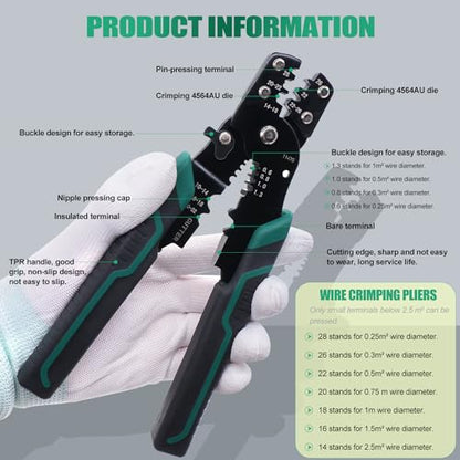 Twidec/Quick Splice Wire Terminals T-TAP Disconnect Self-Stripping 22-10 AWG with Nylon Fully Insulated Male Spade Electrical Terminals Kit for Automotive with Wire Crimper Tool - color: Multicoloured Nylon 80PCS+3-in-1 Crimper Tool