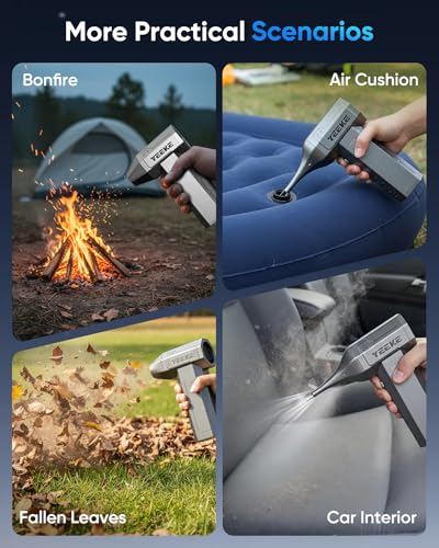 Compressed Air Duster, 300000 RPM & 400 G Wind Pressure | 10000 mAh Battery with Fast Charging, 4-Gear Electric Air Duster Rechargeable, Electric Duster Mini Blower with LED
