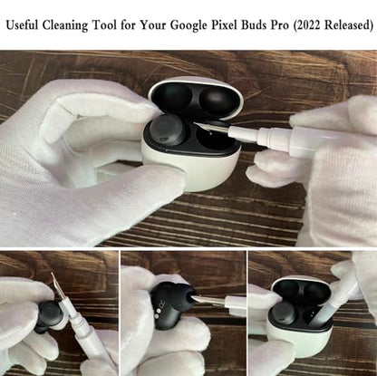 Olytop for Google Pixel Buds Pro 2/Pro Case Cover with Lock Clip & Cleaner Pen 2024/2022, Shockproof Protective Hard Shell Skin with Carabiner Men Women - Black - color: Black