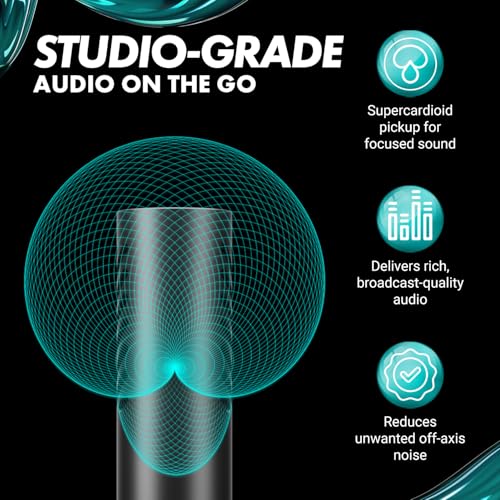 Movo VXR10-AI Shotgun Microphone with AI Noise Cancellation - Camera Microphone for DSLR, Smartphone & Computer - Supercardioid On-Camera Mic with 3.5mm & USB-C Cables