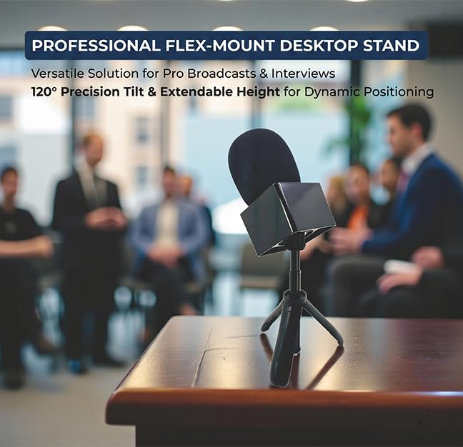 Mic Holder Stand for DJI Mic Mini2/Mini/3/2 RODE Wireless Microphone Desk Desktop Tripod & Handheld Interview Adapter, 2in1 Tabletop Telescopic Handle with Mic Flag for Vlog Podcast
