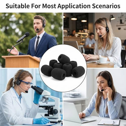 20 Pc Microphone Covers Foam, Headset Mic Foam Cover Mic Windscreen | Mic Cover for Noise Reducing Foam Protection Studio Recording Accessories Lapel and Lavalier Microphones