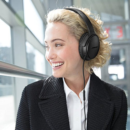 Bose QuietComfort 25 Acoustic Noise Cancelling Headphones for Apple Devices, Triple Black (wired, 3.5mm) (Renewed) - color: Black