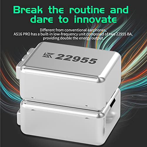 Kinboofi KZ AS16 PRO in Ear Headphone,8 BA Units on Each Side Wired Earphone with PCB Electronic Frequency Division HiFi IEM Earbuds, KZ Stage Monitor Earphone HiFi Earbuds Headphone (Cyan, No Mic)… | KZ Wired Earbuds with PCB Electronic Frequency Divisio
