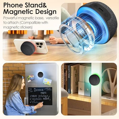 Dual Bluetooth Speaker Set with TWS & Magnetic Base Wireless Speakers - color: Black
