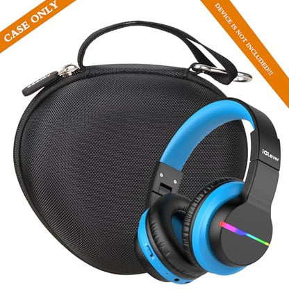 Aproca Kids Headphones Case Compatible with iClever BTH12 / HS19 / BTH26 Kids Bluetooth Headphones, Storage Hard Bag -Black (Case Only) - color: Black