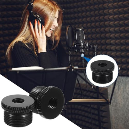 4 Pcs Microphone Accessories Mic Stand Adapter 1/4 Female to 5/8 Male Screw Adapter Thread Tripod Screw Mic Foot Thread for Microphone Stand Mount to Camera Tripod