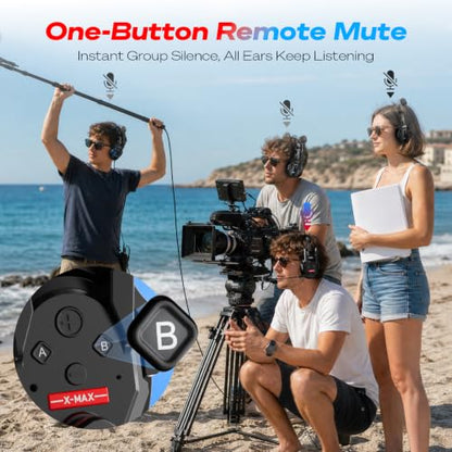 SYNCO XTALK XMAX9 Headset Intercom System, BT Connection & AI Noise Cancel | Wireless 2.4G & BT 24H batteries, AI noise cancel chip Dual-ear headset for large-scale productions & conferences - color: 9-set, size: Xtalk Xmax