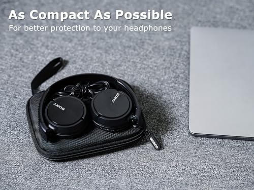 Ginsco Slim Protect Case Compatible with Sony ZX Series Wired On-Ear Headphones, MDR-ZX110 / MDR-ZX110AP / MDRZX110NC / MDR-ZX310AP, Hard Shell Travel Carrying Headphone Case (Black-S) - color: Black-S