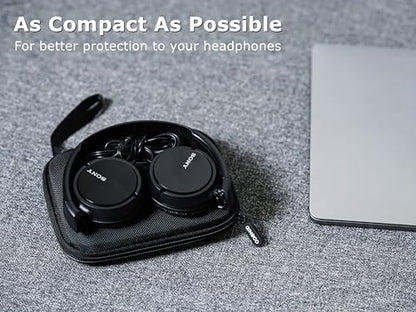 Ginsco Slim Protect Case Compatible with Sony ZX Series Wired On-Ear Headphones, MDR-ZX110 / MDR-ZX110AP / MDRZX110NC / MDR-ZX310AP, Hard Shell Travel Carrying Headphone Case (Black-S) - color: Black-S