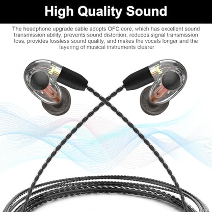 MMCX Cable with Mic Compatible with Shure SE215, SE215 PRO, SE315, SE425, SE425 PRO, SE535, SE846, UE900 Earbuds, 3.5mm Headphone Cable with Volume (Black)