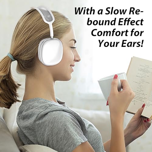 Soft Case Cover Compatible with AirPods Max Headphones, Clear Anti-Scratch Ear Pad Case Cover TPU Protective Ear Cups Covers Accessories, Anti-Dust Headband Cover Compatible with Apple AirPods Max