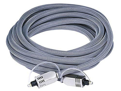 Monoprice 106271 Premium S/PDIF (Toslink) Digital Optical Audio Cable - Silver - 15ft | Heavy Duty Mesh Jacket, Metal Connector Heads, For Play Station, Xbox one, Home theater & More Gray - size: 15ft