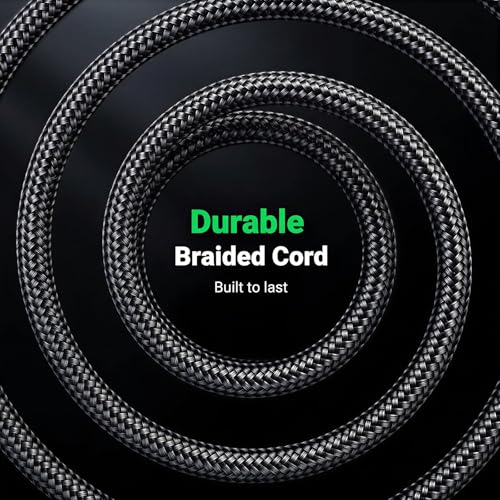 SAMZHE 1/8 to 1/4 Stereo Cable 3.5mm TRS to 6.35mm Audio Cable Guitar to Aux Male Cord with Alum Alloy Housing and Nylon Braid for Guitar, Laptop, Home Theater Devices, Speaker and Amplifiers 6.6FT - size: 6.6 FT