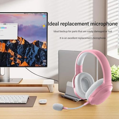 3.5mm Detachable Microphone Flexible Replacement Professional Boom Microphone for Barracuda X Gaming Headset(Pink) - color: Pink