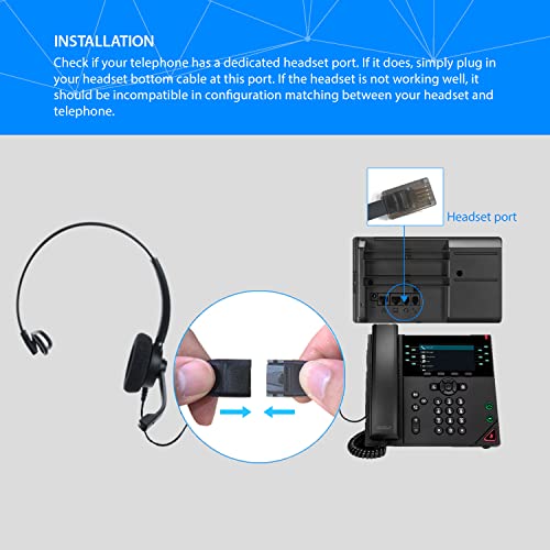 IPD IPH-160 Phone Headset with Noise Cancelling Microphone for Office and Call Center - Compatible with with All Yealink SIP,Snom, Greandsteam & LG landline Phones | Built for office and call centers. Also compatible with Grandstream & LG landline phones.