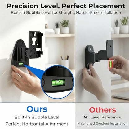 Upgraded 2 Packs Speaker Wall Mount for Bose Speaker Wall Mount Brackets for Bose WB-50, WB-50 Series II, Lifestyle, Soundtouch Series Swivel 80° Tilt 30° Adjustment Black