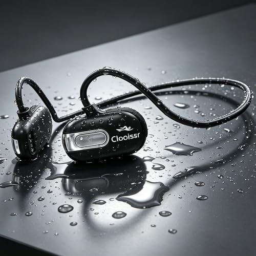 B35 32GB Bone Conduction Swimming Headphones, IPX8 Waterproof Headphones with Bluetooth & MP3 Mode Playback, Open-Ear Sports Headphones