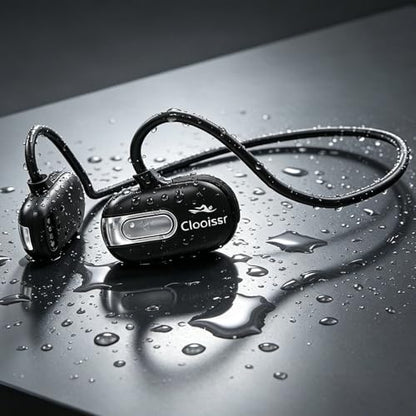 B35 32GB Bone Conduction Swimming Headphones, IPX8 Waterproof Headphones with Bluetooth & MP3 Mode Playback, Open-Ear Sports Headphones