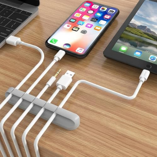 1pc Cable Management Organizer, Desktop Cable Winder, Earphone Cable Tidy Tool - color: grey