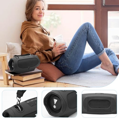 Silicone Case Cover for JBL Xtreme 4 - Portable Speaker, Travel Carrying Protective Cover for Xtreme 4 (Black) - color: Black