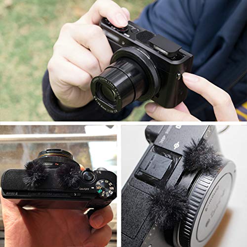 YOUSHARES Camera Mic Windscreen, 8 PCS Fur Wind Muff Wind Cover for DSLR Built-in Microphone Outdoor Wind Filter